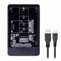 Combo M.2 NGFF B-key mSATA SSD to USB Type-C Converter Case Enclosure with Switch UC-209