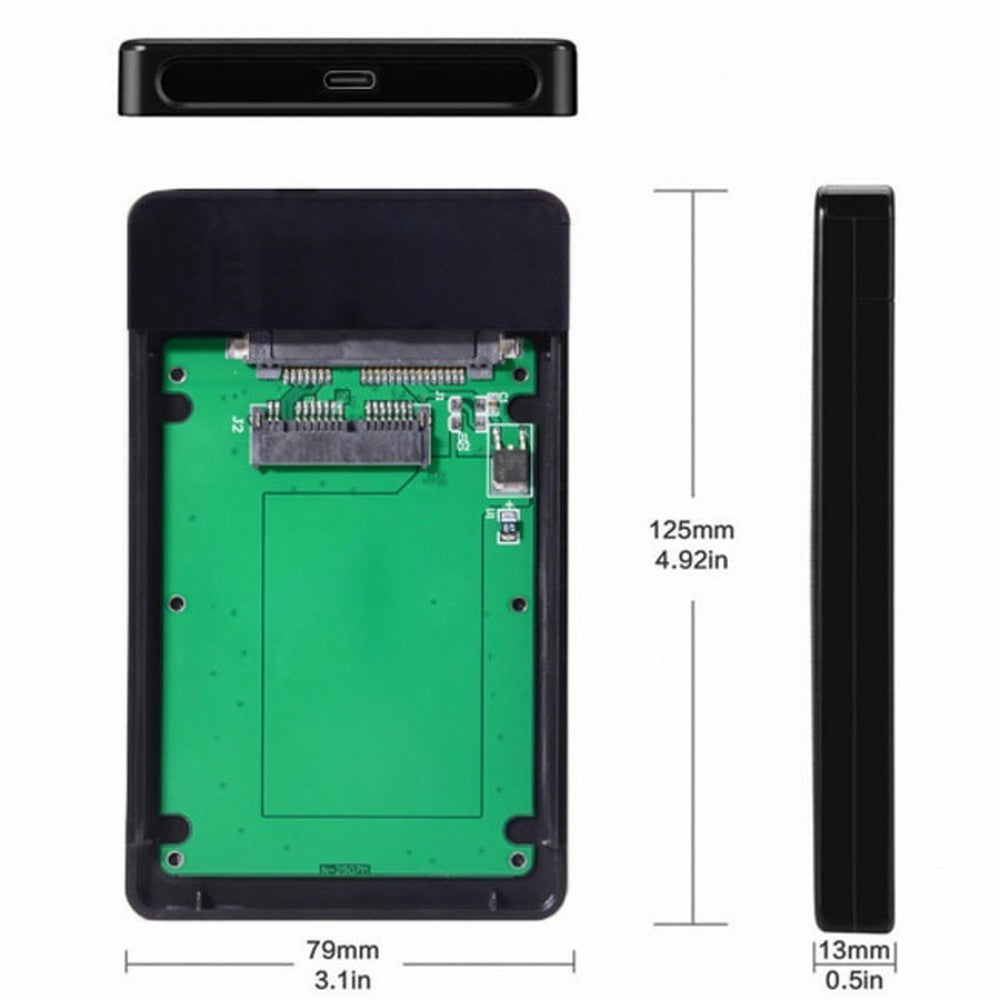 USB 3.1 Type-C USB-C to 1.8 inch Micro SATA 16pin 7+9 SSD to External Hard disk Enclosure UC-120
