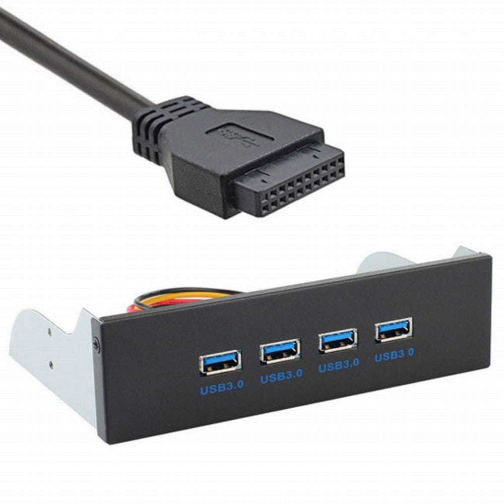 USB 3.0 HUB 4 Ports Front Panel to Motherboard 20Pin Connector Cable for 5.25" CD-ROM Bay U3-100