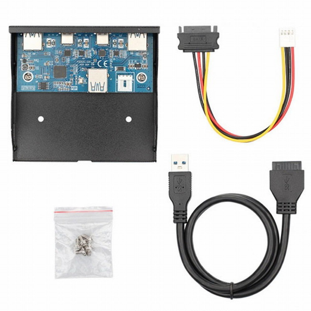 USB-C USB 3.0 HUB 4 Ports Front Panel to Motherboard 20Pin Connector Cable for 3.5" Floppy Bay UC-119