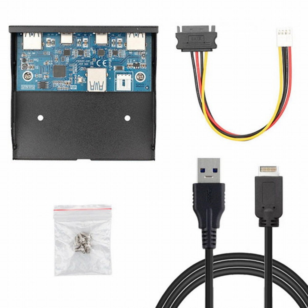 USB 3.1 Front Panel Header to USB-C USB 3.0 HUB 4 Ports Front Panel Motherboard Cable for 3.5" Floppy Bay UC-126