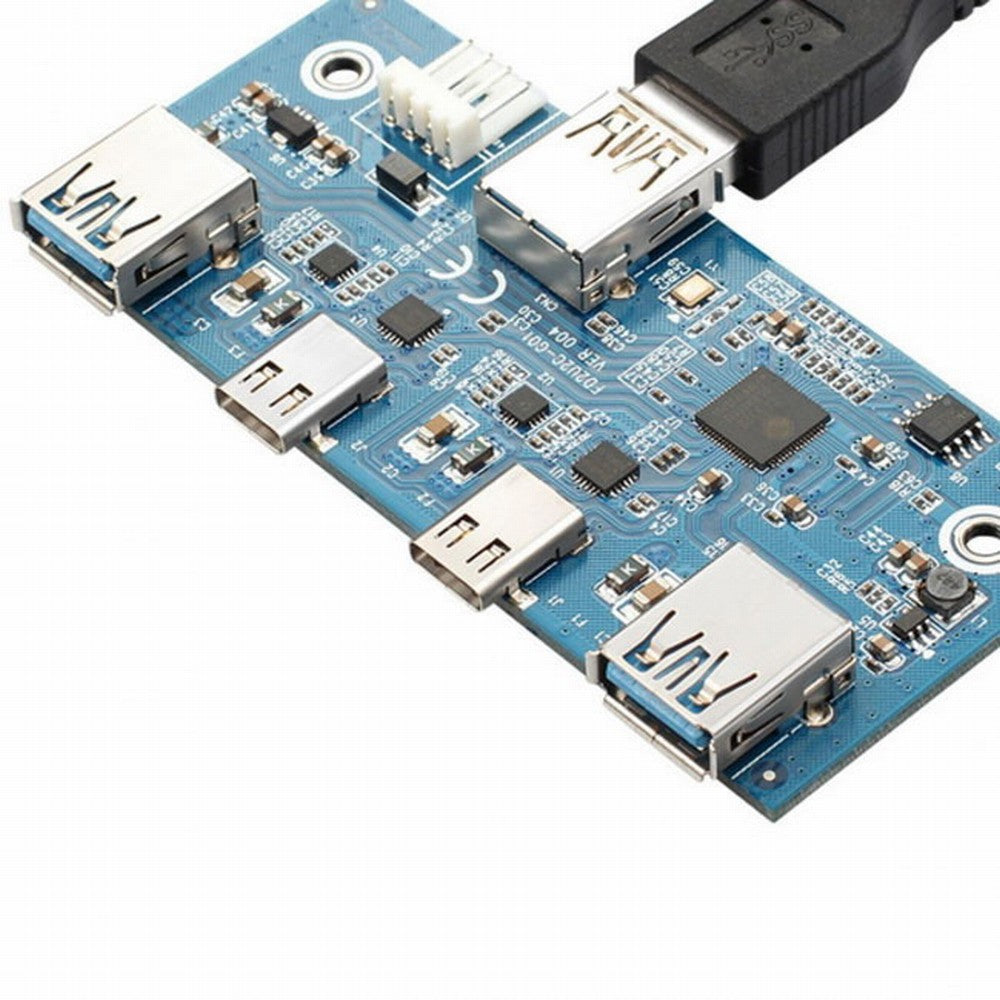 USB 3.1 Front Panel Header to USB-C USB 3.0 HUB 4 Ports Front Panel Motherboard Cable for 3.5" Floppy Bay UC-126