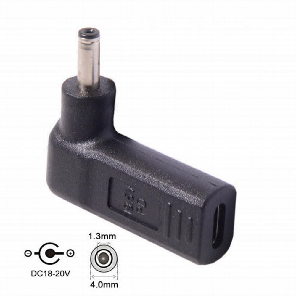 USB 3.1 Type C USB-C to DC 19V 4.0*1.3mm Adapter PD Emulator Trigger 90 Degree Angled UC-112-4013MM