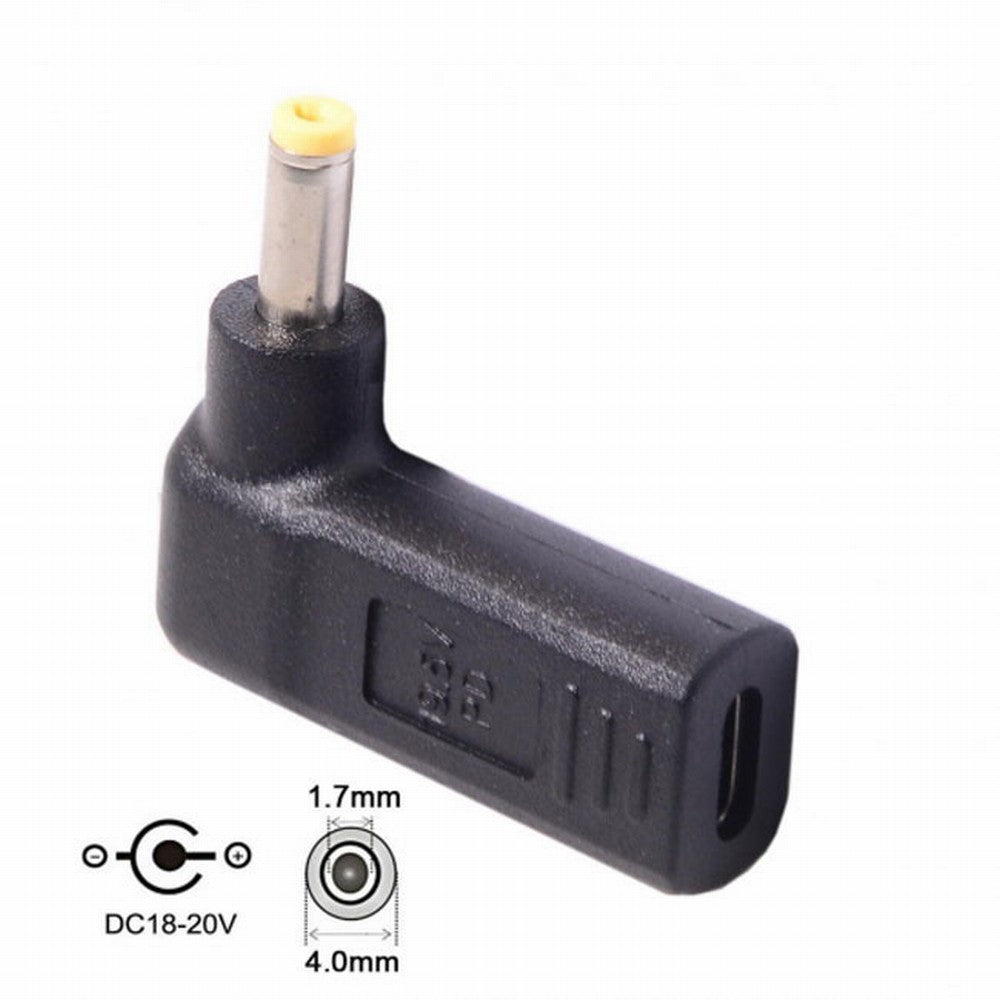 USB 3.1 Type C USB-C to DC 19V 4.0*1.7mm Adapter PD Emulator Trigger 90 Degree Angled UC-112-4017MM