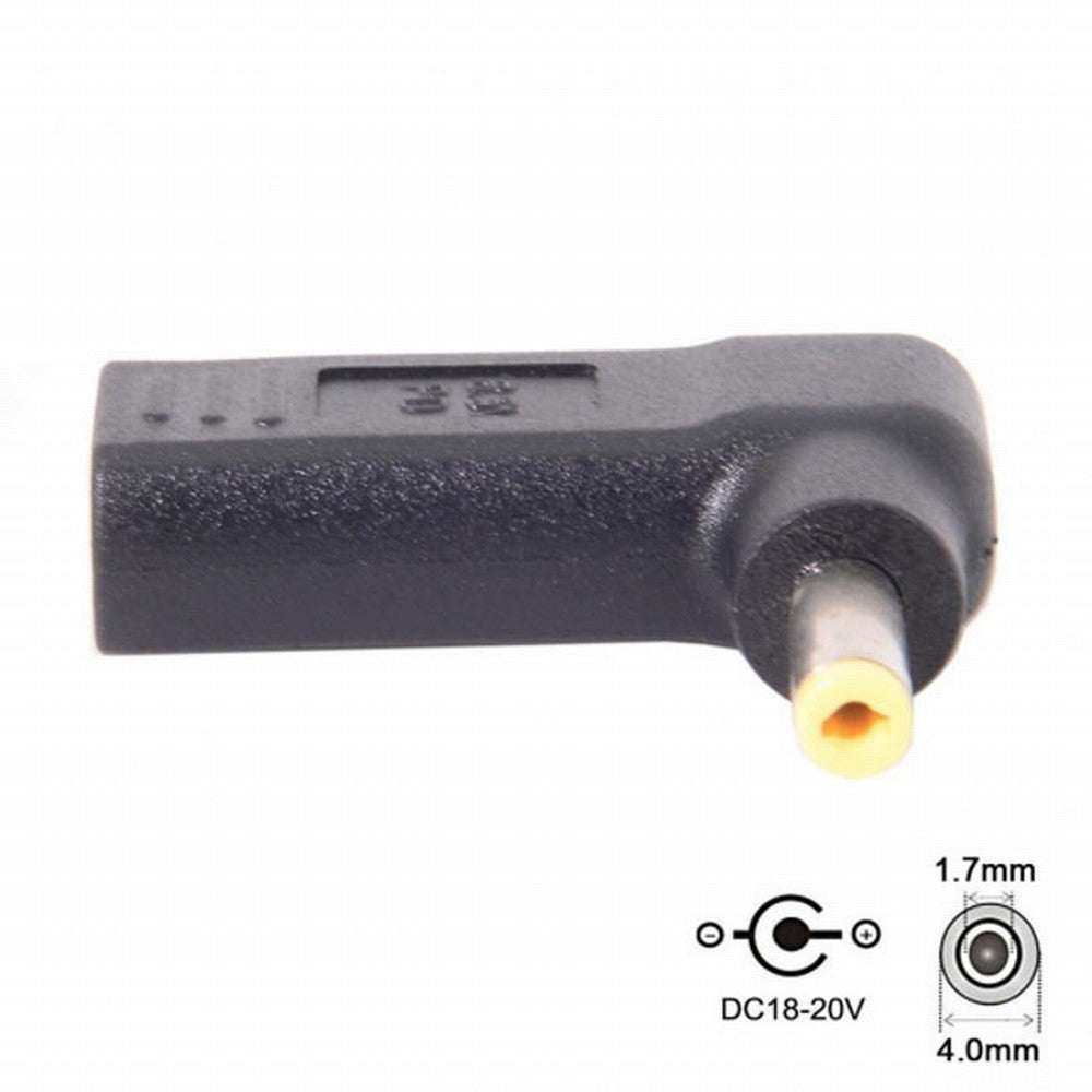 USB 3.1 Type C USB-C to DC 19V 4.0*1.7mm Adapter PD Emulator Trigger 90 Degree Angled UC-112-4017MM
