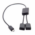 Micro USB to Dual Ports Micro USB Female Hub Cable For Laptop PC Mouse Flash Disk U2-127