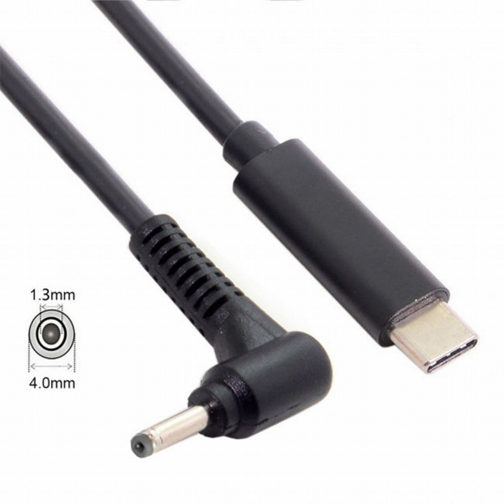 Type C USB-C Input to DC 4.0*1.3mm Power PD Charge Angled Cable for Laptop 18-20V UC-106-4013MM