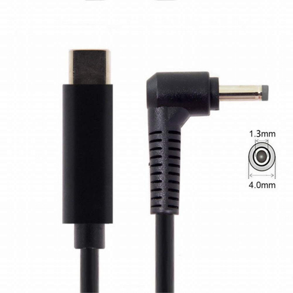 Type C USB-C Input to DC 4.0*1.3mm Power PD Charge Angled Cable for Laptop 18-20V UC-106-4013MM