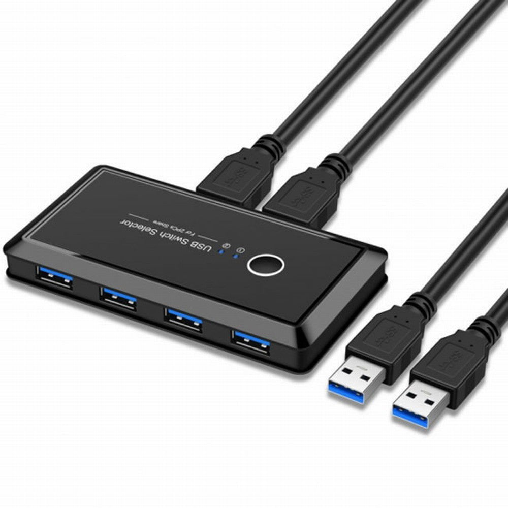 KVM USB 3.0 Switch Selector 2 Port PCs Sharing 4 Devices for Keyboard Mouse Scanner Printer U3-025