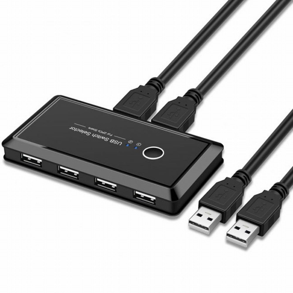 KVM USB 2.0 Switch Selector 2 Port PCs Sharing 4 Devices for Keyboard Mouse Scanner Printer U2-025