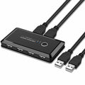 KVM USB 2.0 Switch Selector 2 Port PCs Sharing 4 Devices for Keyboard Mouse Scanner Printer U2-025