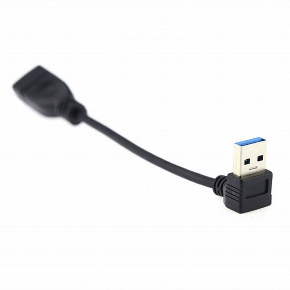 Down Angled USB 3.0 Type-A Male to USB 3.0 Type-A Female Extension Cable 20cm 5Gbps 90 Degree U3-036-DN
