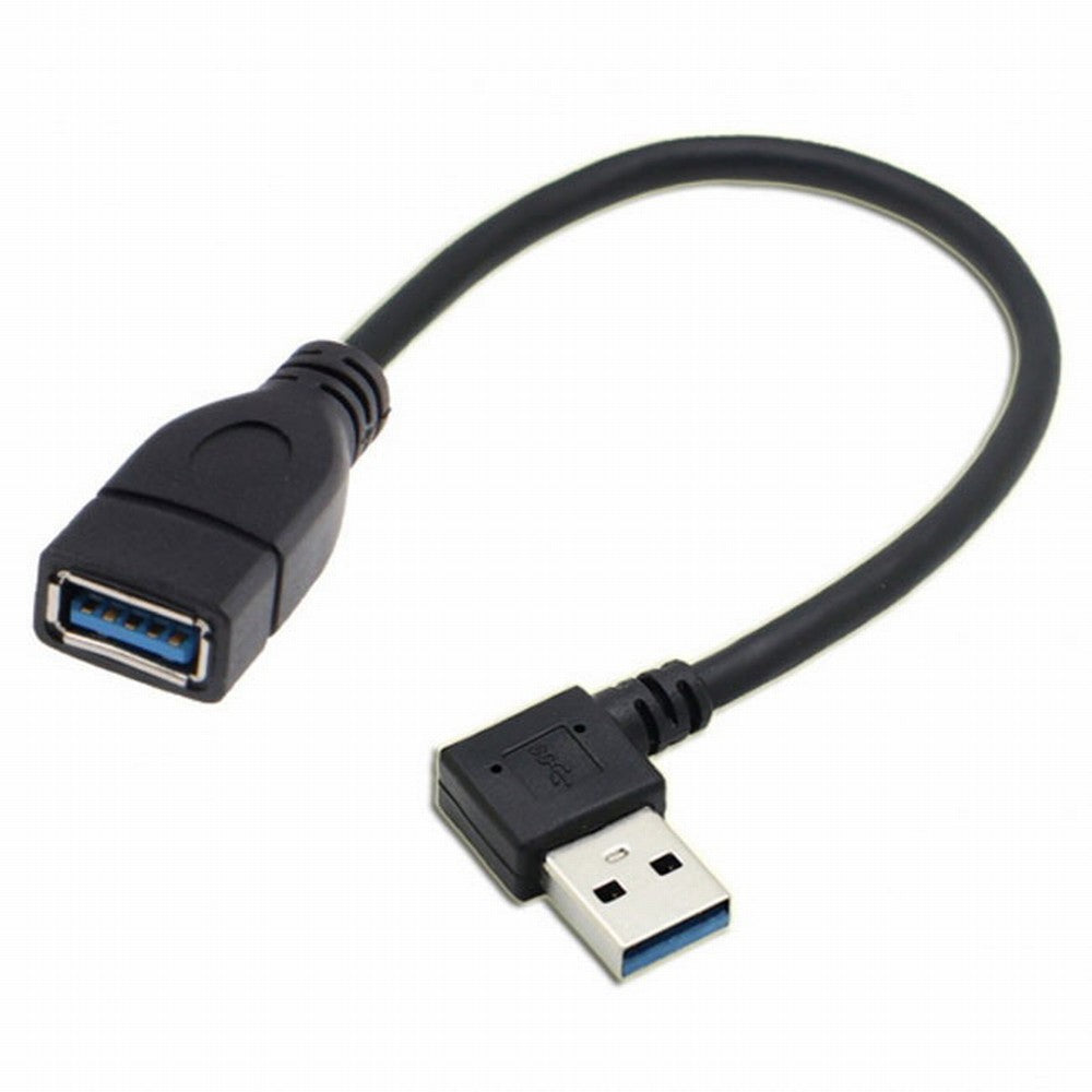 Left Angled USB 3.0 Type-A Male to USB 3.0 Type-A Female Extension Cable 20cm 5Gbps 90 Degree U3-036-LE