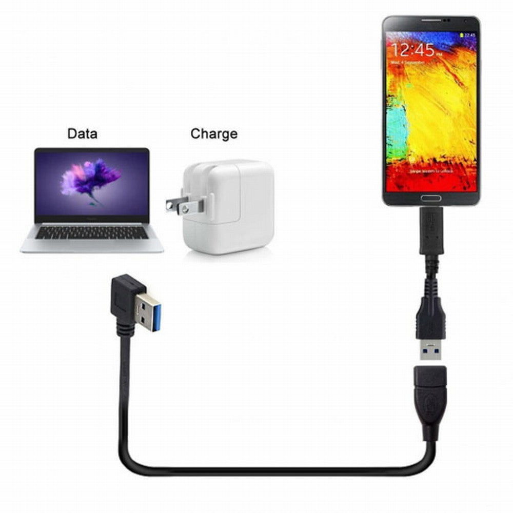 Right Angled USB 3.0 Type-A Male to USB 3.0 Type-A Female Extension Cable 20cm 5Gbps 90 Degree U3-036-RI
