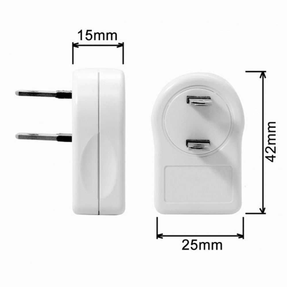 NEMA 1-15P USA Outlet Saver Power Extension Adapter 2-prong 2 Outlets 90 Degree Left Right Angled PW-014-RI
