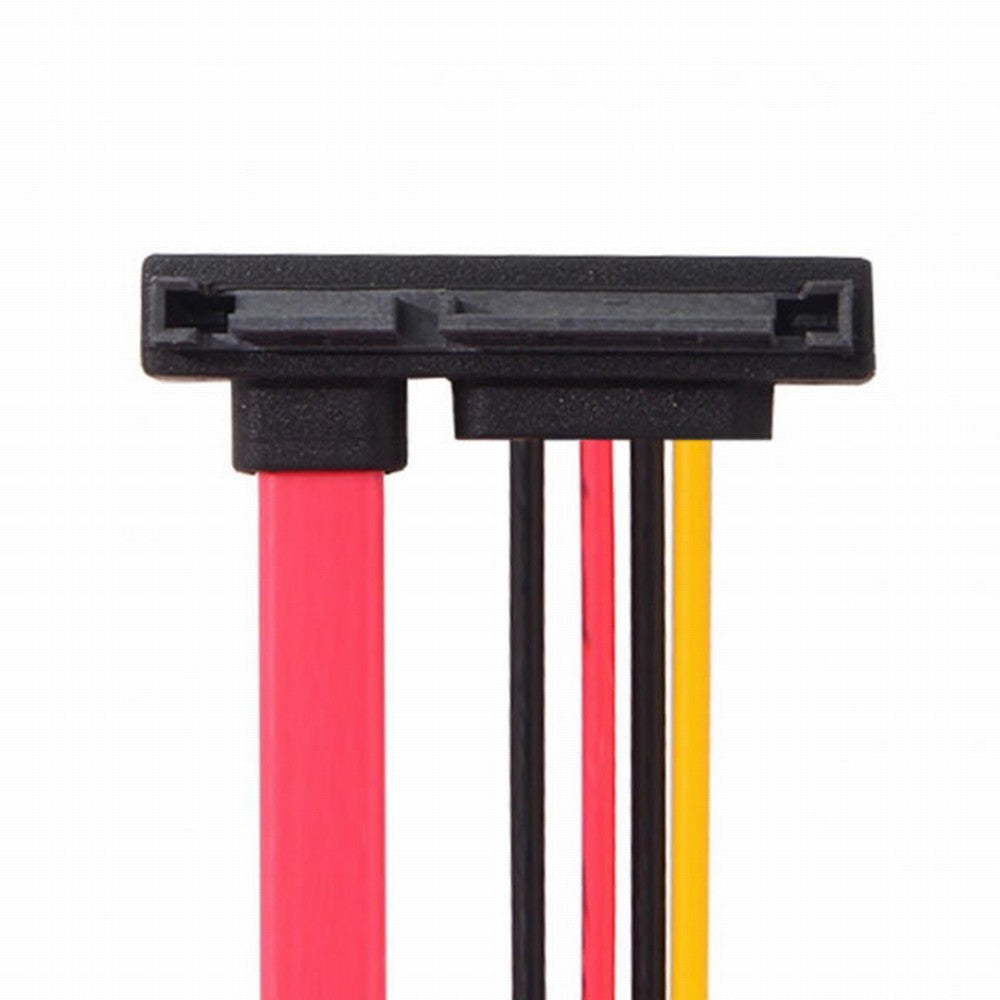 Up Angled SATA III 3.0 7+15 22 Pin SATA Male to Female Data Power Extension Cable 30cm SA-065-UP