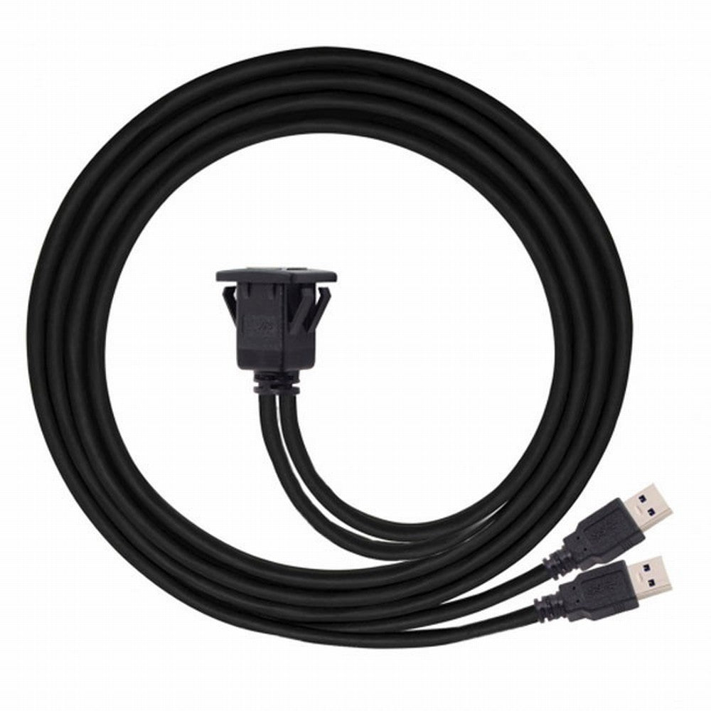1m Waterproof Dual USB 3.0 Extension Latch Mount Car AUX Cable for Dashboard Panel U3-030-2P