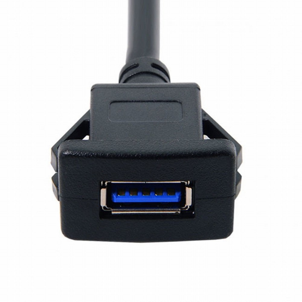 1m Waterproof Single USB 3.0 Extension Latch Mount Car AUX Cable for Dashboard Panel U3-030-1P