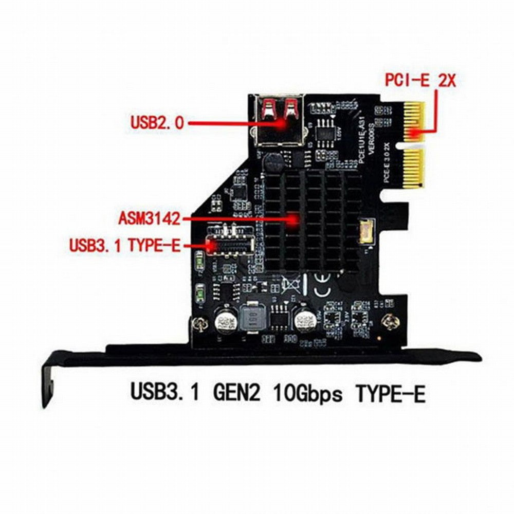 USB 3.1 Front Panel Socket USB 2.0 to PCI-E Express Card Adapter for Motherboard UC-136