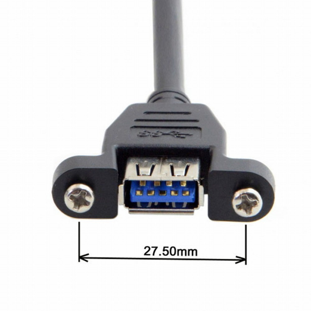 USB 3.0 Single Port A Female Screw Mount Type to Motherboard 20pin Header Cable 25cm U3-005-BK