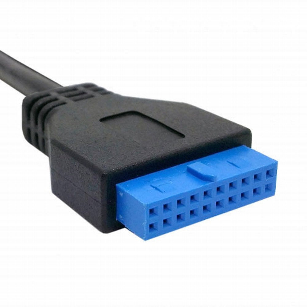 USB 3.0 Single Port A Female Screw Mount Type to Motherboard 20pin Header Cable 25cm U3-005-BK