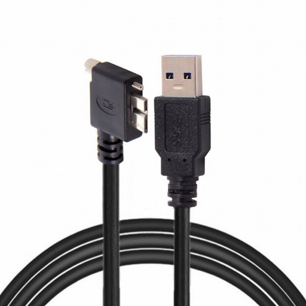  90 Degree Left Angled Micro USB Screw Mount to 3.0 Data Cable for Industrial Camera CC-U3-044-LE