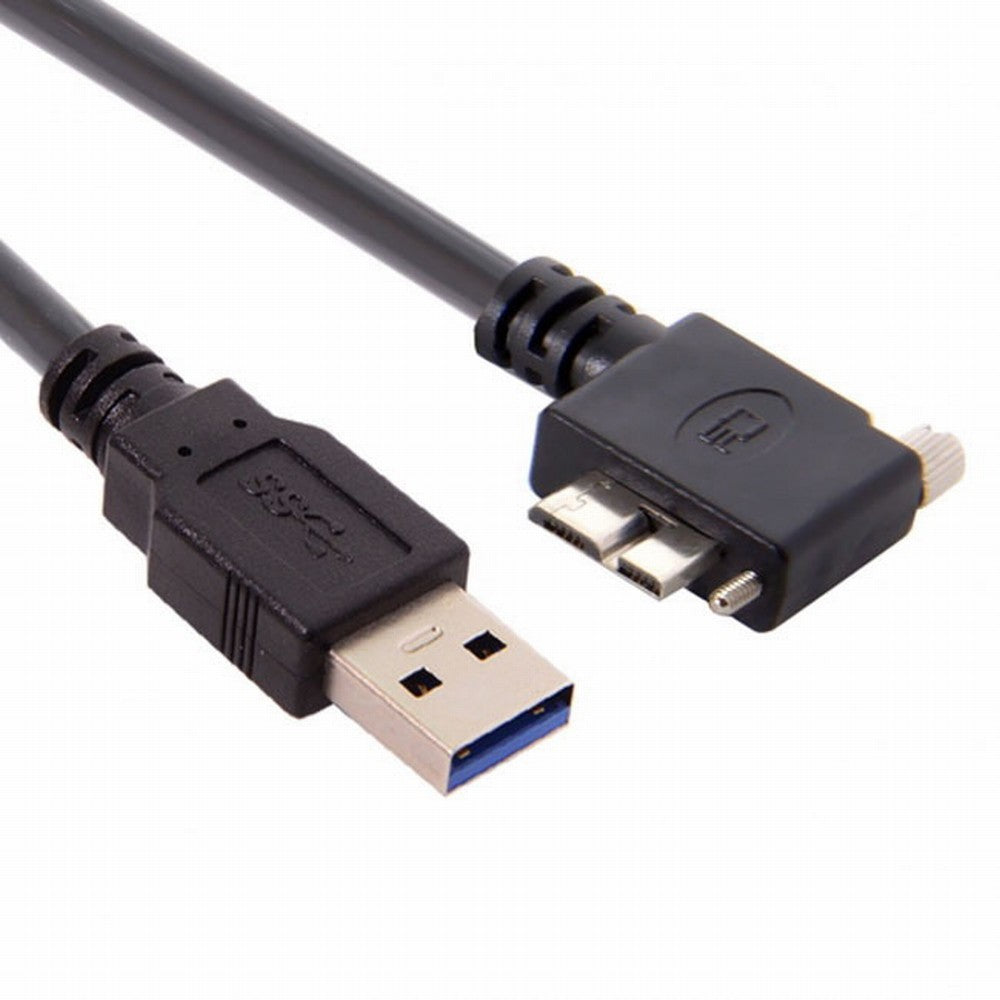  90 Degree Left Angled Micro USB Screw Mount to 3.0 Data Cable for Industrial Camera CC-U3-044-LE