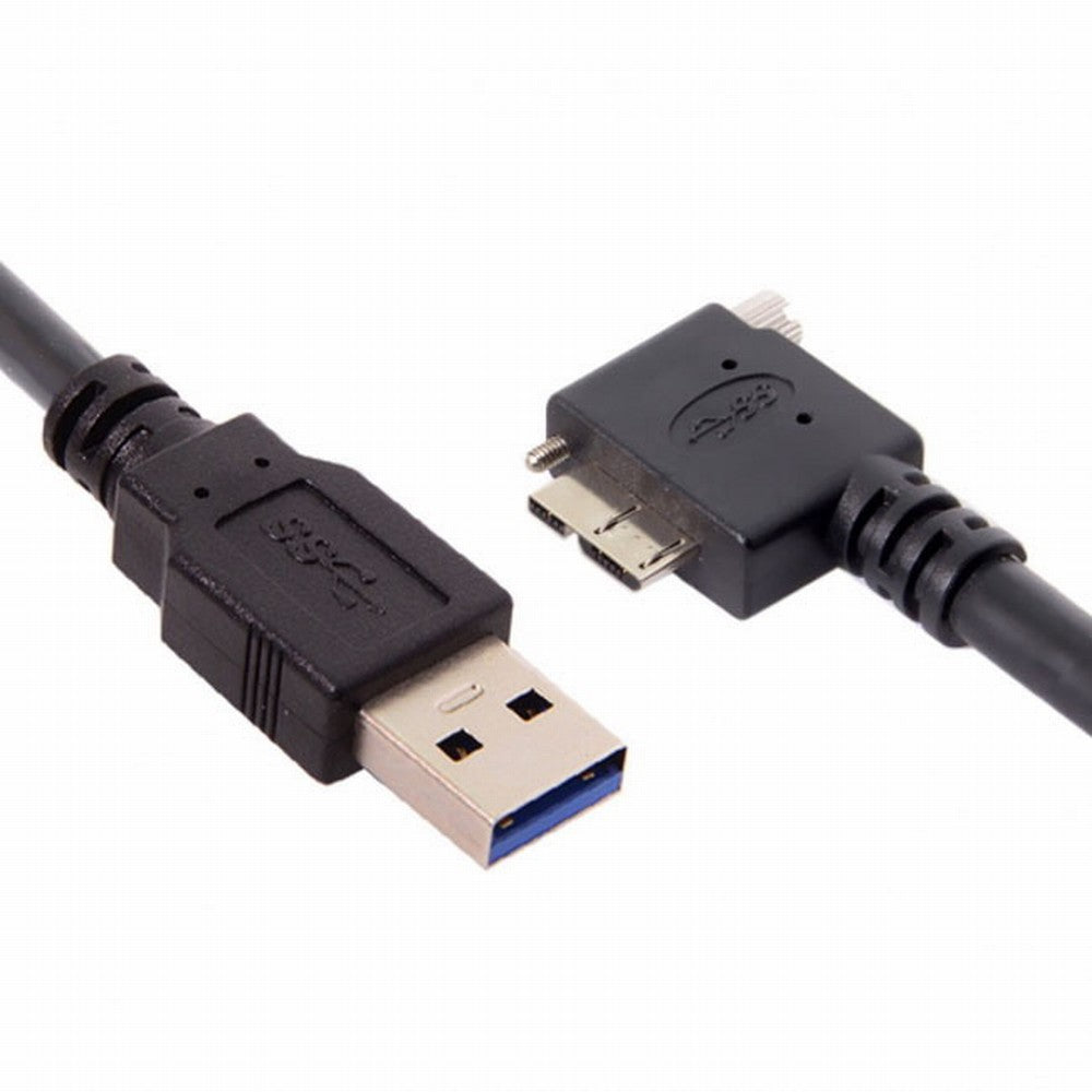  90 Degree Left Angled Micro USB Screw Mount to 3.0 Data Cable for Industrial Camera CC-U3-044-LE