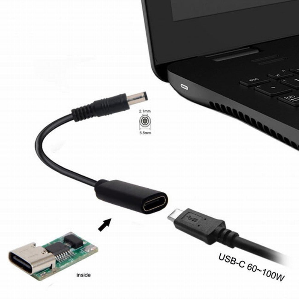 Type C USB-C Female Input to DC 5.5*2.1mm Power PD Charge Cable fit for Laptop 18-20V UC-109-5521MM