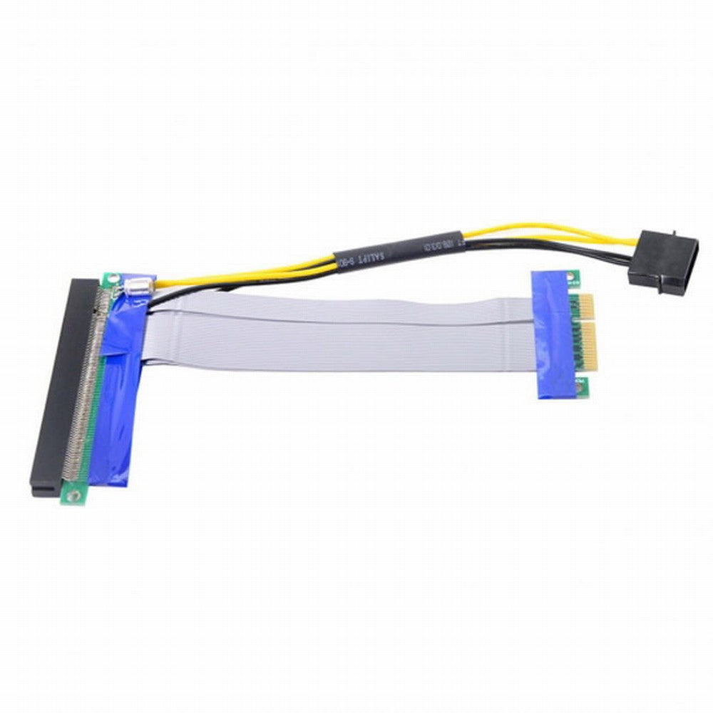 PCI-E Express 4x to 16x Flex Cable Extender Converter Riser Card Adapter with 4pin Power 15cm EP-005