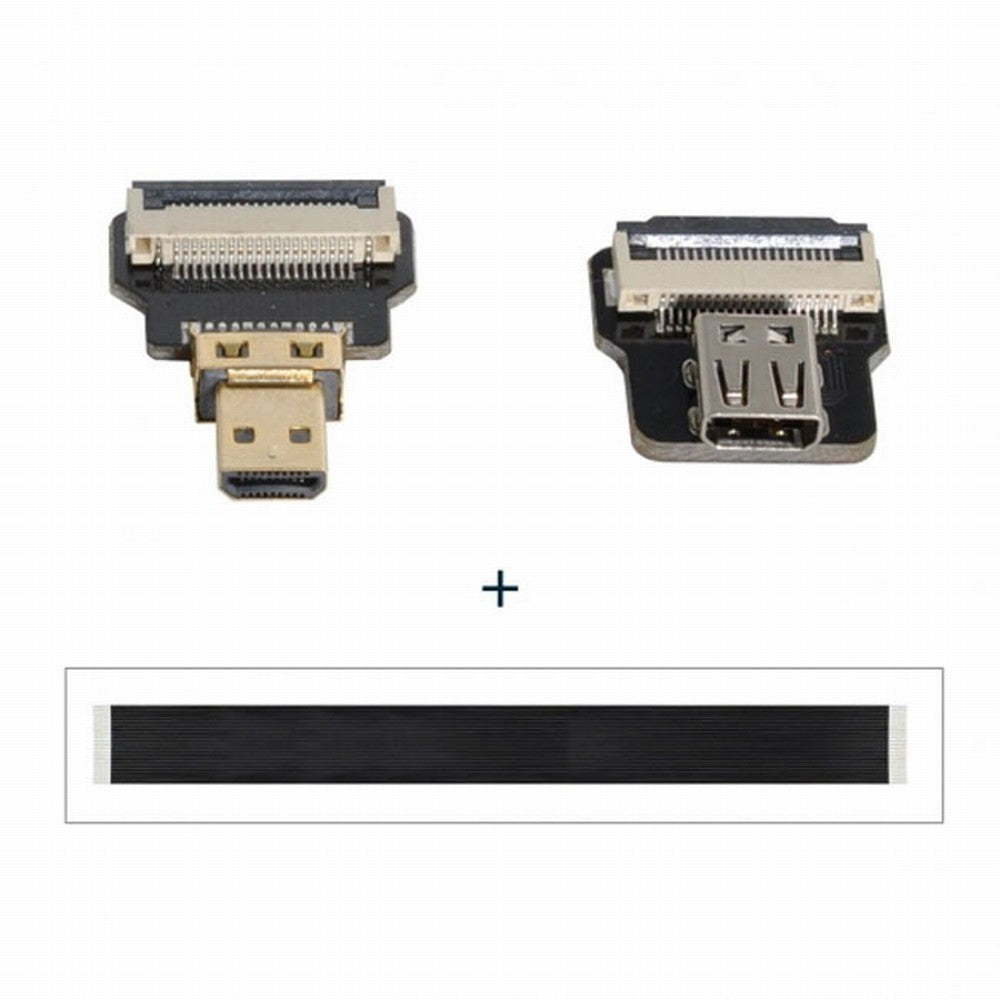 CYFPV Micro HDMI Male to Micro HDMI Female Extension FPC Flat Cable 1080P for FPV HDTV Multicopter Aerial Photography CC-HD-192-BK
