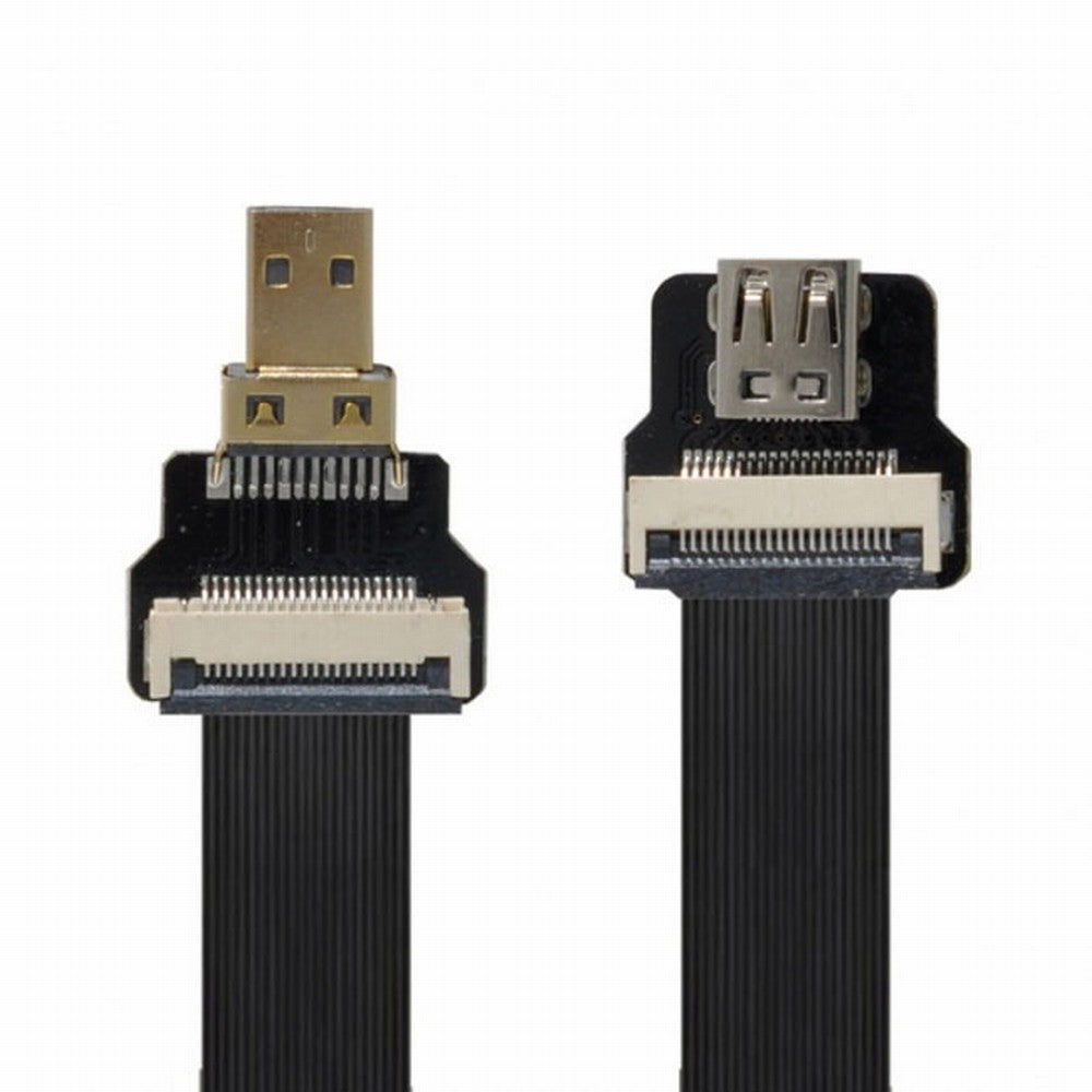 CYFPV Micro HDMI Male to Micro HDMI Female Extension FPC Flat Cable 1080P for FPV HDTV Multicopter Aerial Photography CC-HD-192-BK