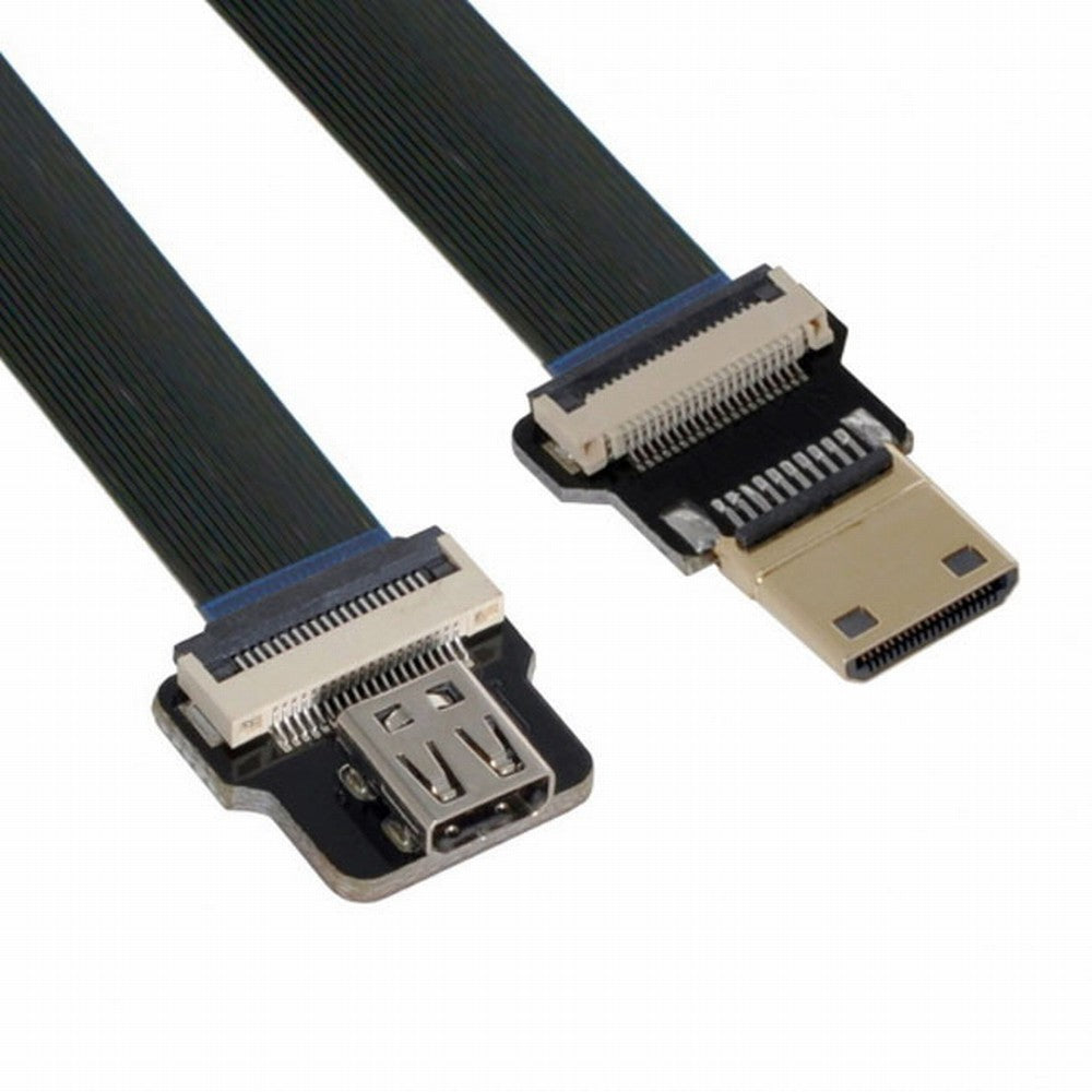 CYFPV Mini HDMI Male to Micro HDMI Female Extension FPC Flat Cable 1080P for FPV HDTV Multicopter Aerial Photography CC-HD-193-BK