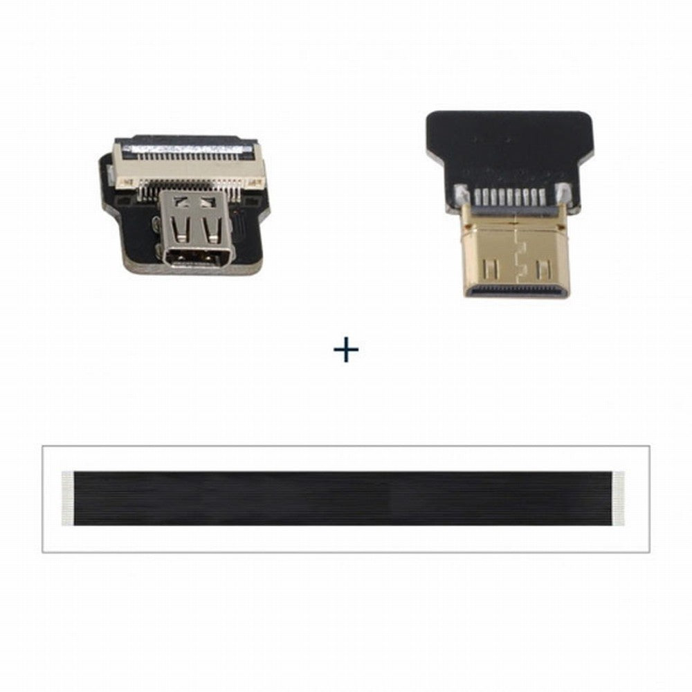 CYFPV Mini HDMI Male to Micro HDMI Female Extension FPC Flat Cable 1080P for FPV HDTV Multicopter Aerial Photography CC-HD-193-BK