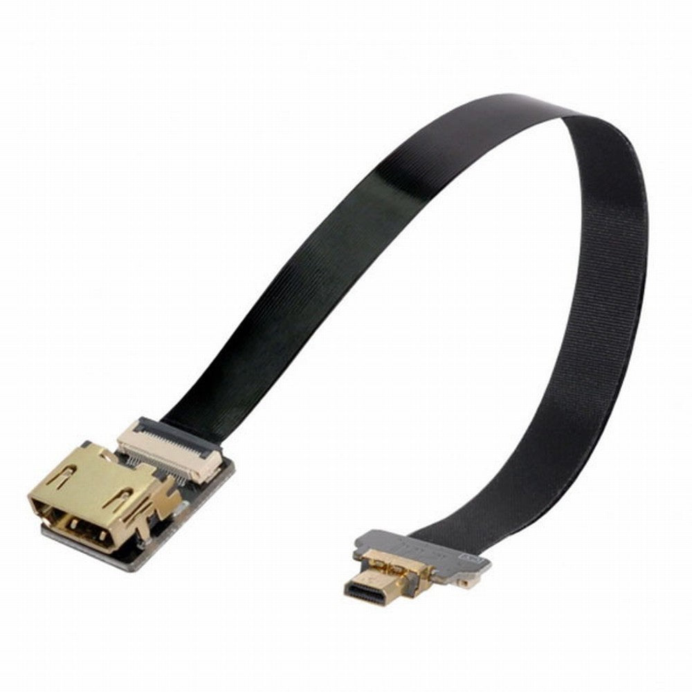 CYFPV HDMI Female to Micro HDMI Male Extension FPC Flat Cable 1080P for FPV HDTV Multicopter Aerial Photography CC-HD-197-BK