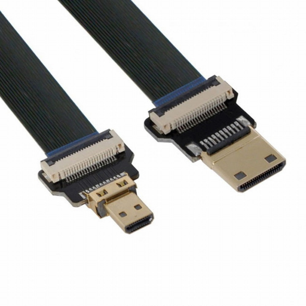 CYFPV Mini HDMI Male to Micro HDMI Male Extension FPC Flat Cable 1080P for FPV HDTV Multicopter Aerial Photography CC-HD-199-BK