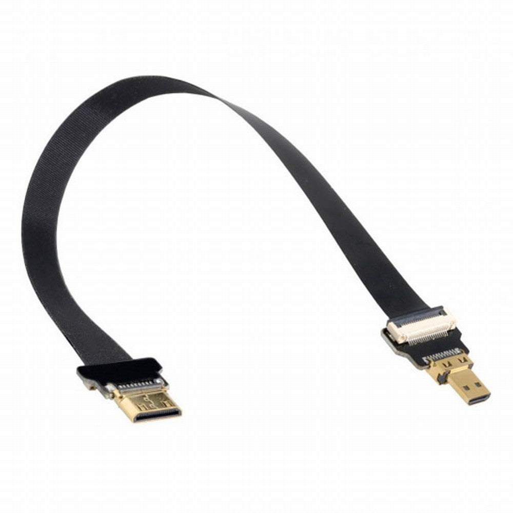 CYFPV Mini HDMI Male to Micro HDMI Male Extension FPC Flat Cable 1080P for FPV HDTV Multicopter Aerial Photography CC-HD-199-BK