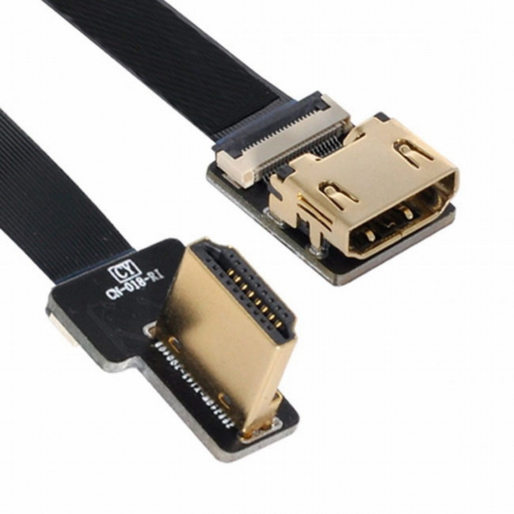 CYFPV Left Angled 90 Degree HDMI Male to Female FPC Flat Cable for HDTV Multicopter Aerial Photography CC-HD-216-LE