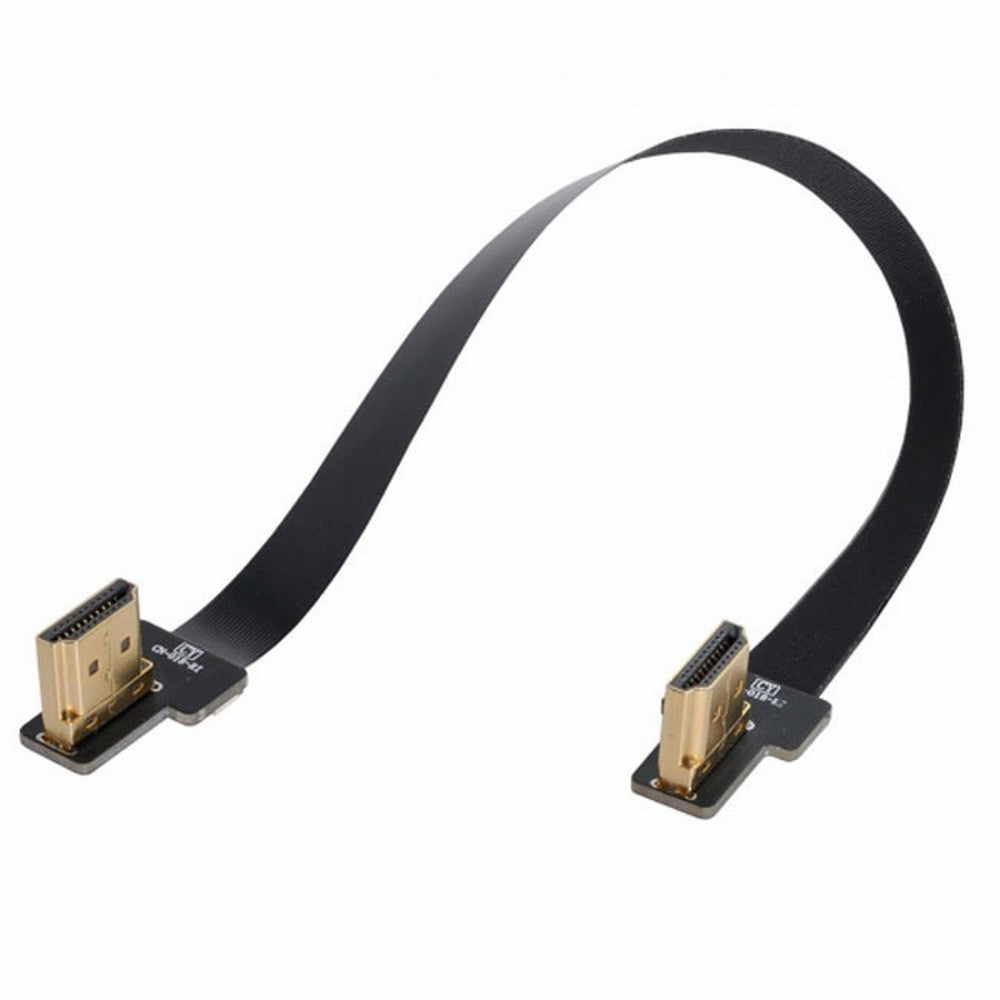 CYFPV Dual 90 Degree Left Angled HDMI Type A Male to Male HDTV FPC Flat Cable for FPV HDTV Multicopter Aerial Photography CC-HD-206-LE