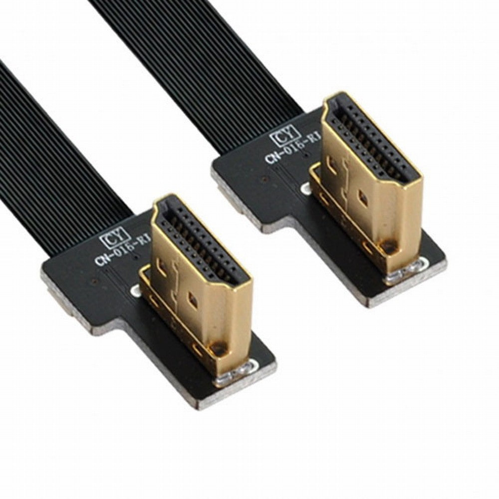 CYFPV Dual 90 Degree Right Angled HDMI Type A Male to Male HDTV FPC Flat Cable for FPV HDTV Multicopter Aerial Photography CC-HD-206-RI