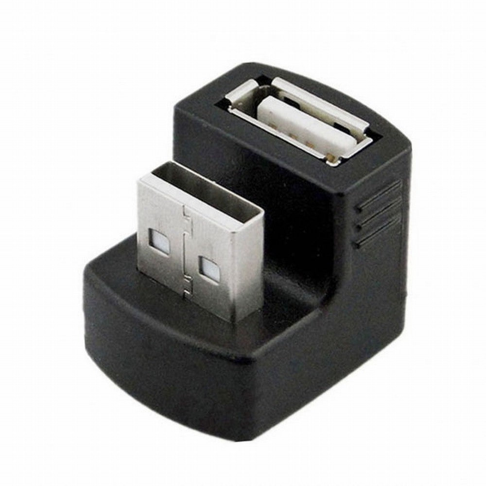 Up Angled USB 2.0 Adapter A Male to Female Extension 90 180 360 Degree Black U2-099-UP