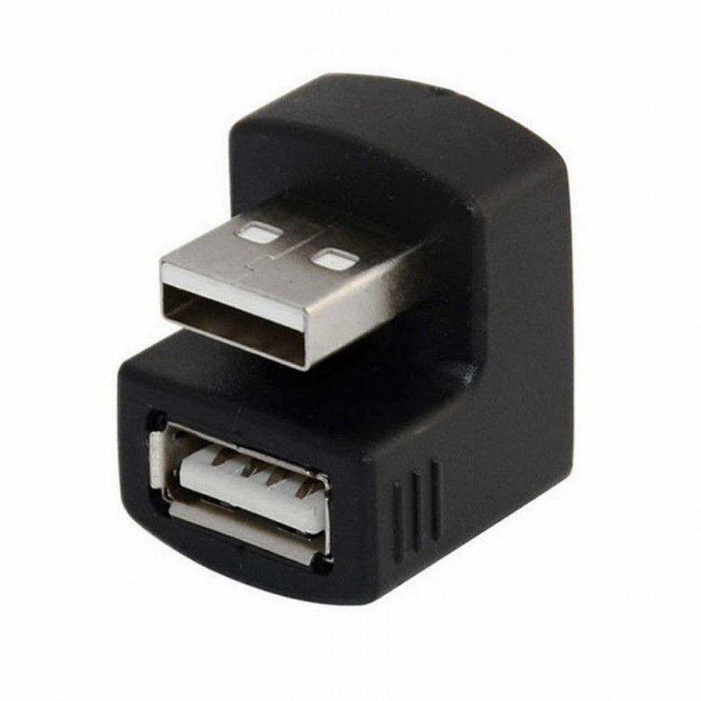 Up Angled USB 2.0 Adapter A Male to Female Extension 90 180 360 Degree Black U2-099-UP