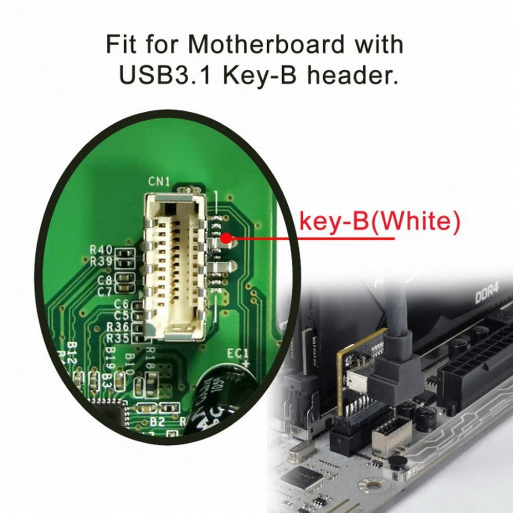 USB 3.1 Front Panel Socket Key-B Type-E to USB 3.0 20Pin Header Male Extension Adapter for Motherboard UC-151