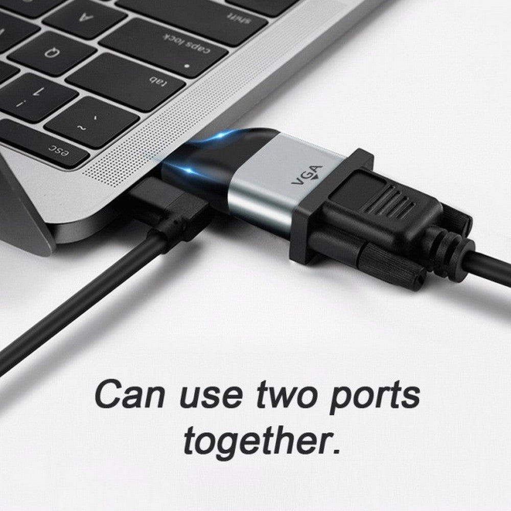 USB-C Type C to VGA Converter Monitor Adapter 1080p 60hz for Tablet Phone Laptop UC-220-VGA