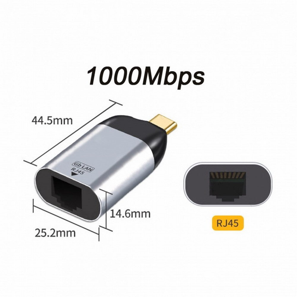 USB-C Type-C USB3.1 to 1000Mbps Gigabit Ethernet Network LAN Adapter for Laptop UC-220-LAN