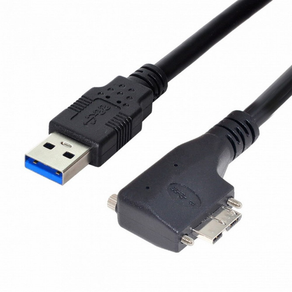 Dual Screws 90 Degree Left Angled Micro USB Mount to USB3.0 Data Cable for Industrial Camera CC-U3-054-LE