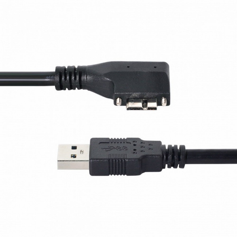 Dual Screws 90 Degree Left Angled Micro USB Mount to USB3.0 Data Cable for Industrial Camera CC-U3-054-LE