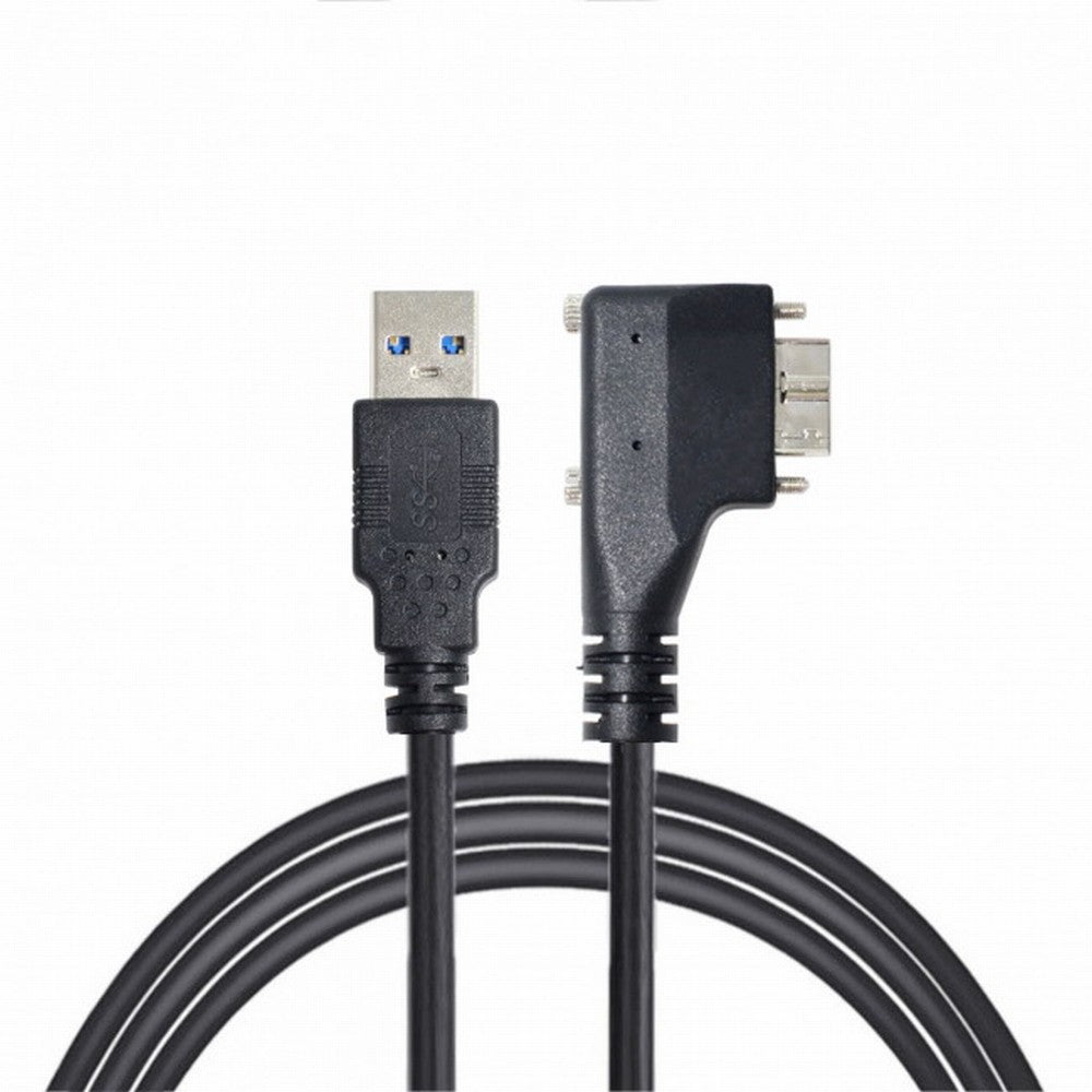 Dual Screws 90 Degree Left Angled Micro USB Mount to USB3.0 Data Cable for Industrial Camera CC-U3-054-LE