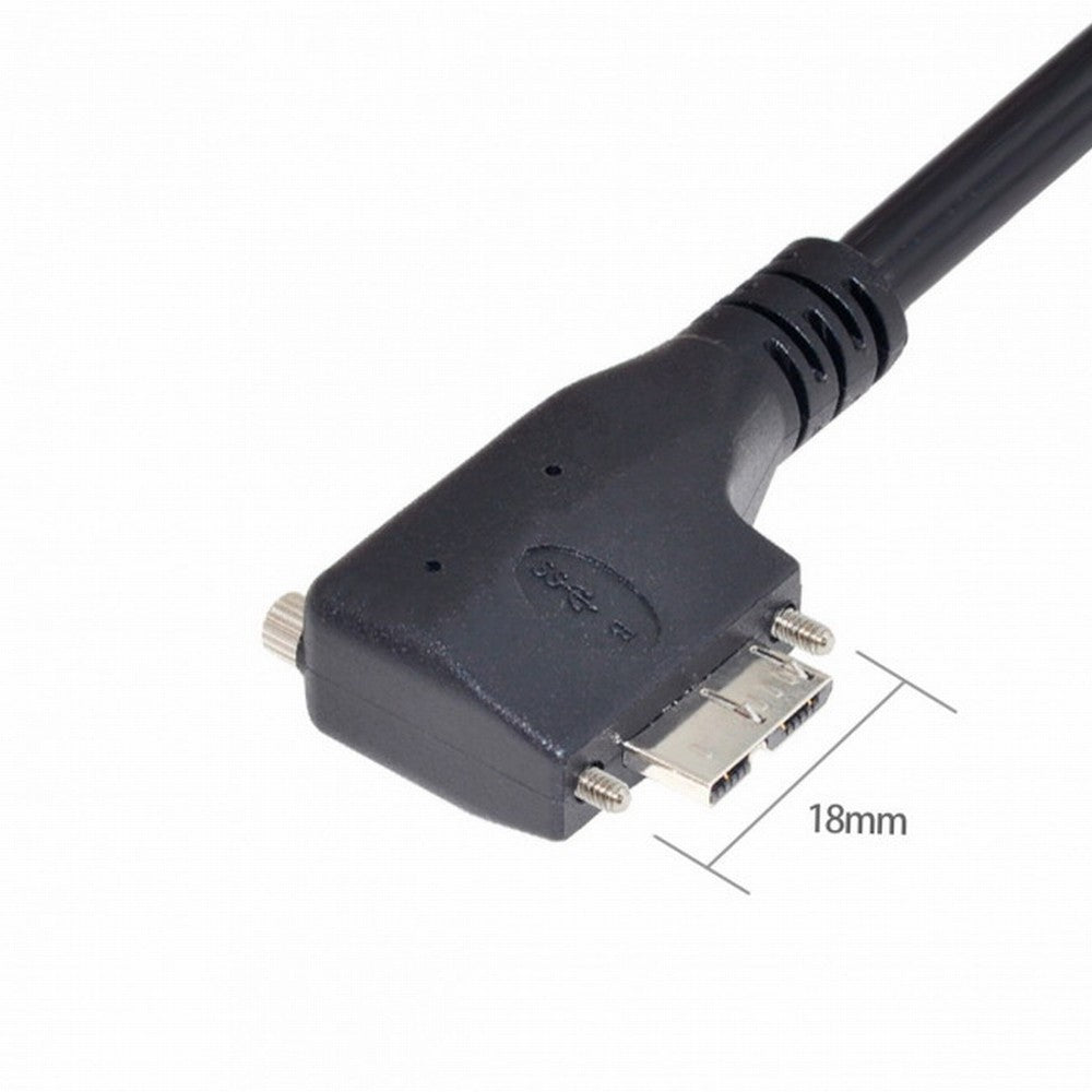 Dual Screws 90 Degree Left Angled Micro USB Mount to USB3.0 Data Cable for Industrial Camera CC-U3-054-LE