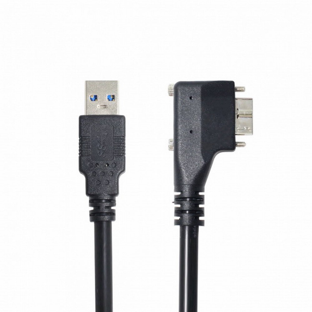 Dual Screws 90 Degree Left Angled Micro USB Mount to USB3.0 Data Cable for Industrial Camera CC-U3-054-LE